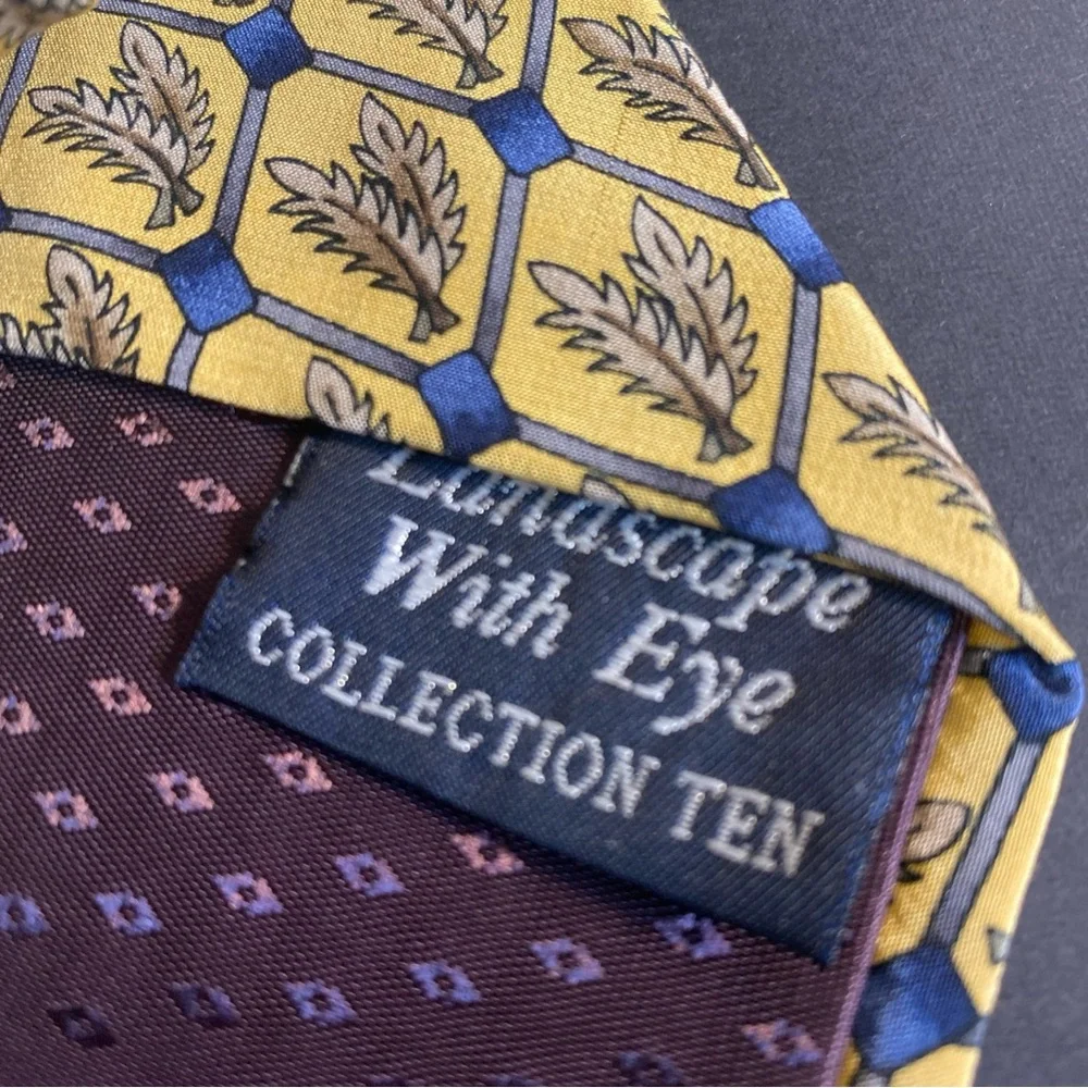 J. Garcia Landscape With An Eye Collection 10 Tie 100% Silk Made In‎ USA EUC